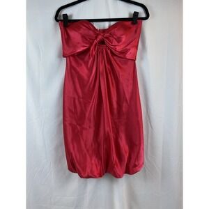 Vintage 90s Y2K New Red Satin Mini Dress Size 7/8 Style 1157